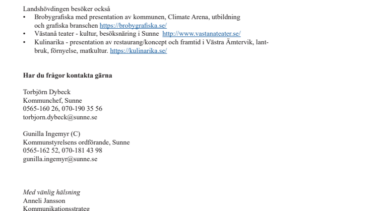 Nya landshövdingen besöker Sunne
