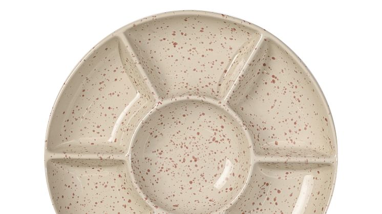 Ditte serving plate Beige/bordeaux