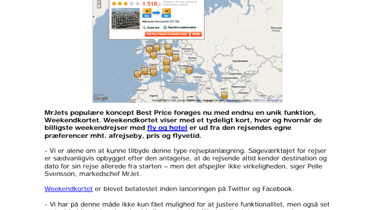 Unik funktion viser de billigste weekendrejser