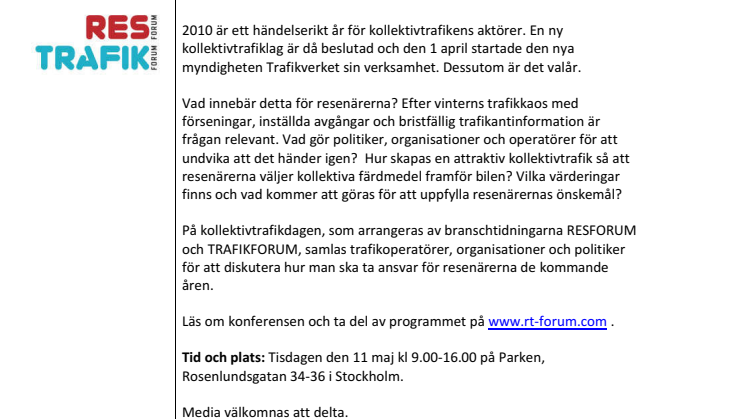 Resenärsansvaret i fokus på Kollektivtrafikdagen 