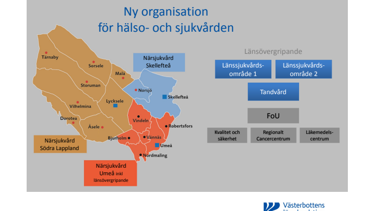 Beskrivning och skiss ny organisation hälso- och sjukvårdsförvaltningen i Region Västerbotten