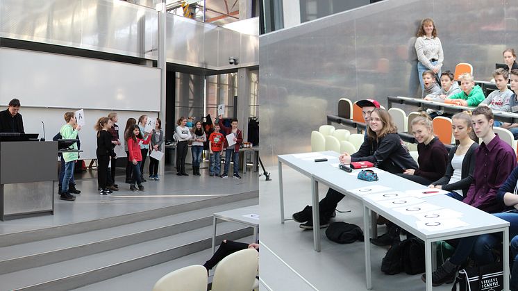 Gruppenwettbewerbe, in denen gemischte Teams aus verschiedenen Schulen an den Start gehen. © TH Wildau / Bernd Schlütter