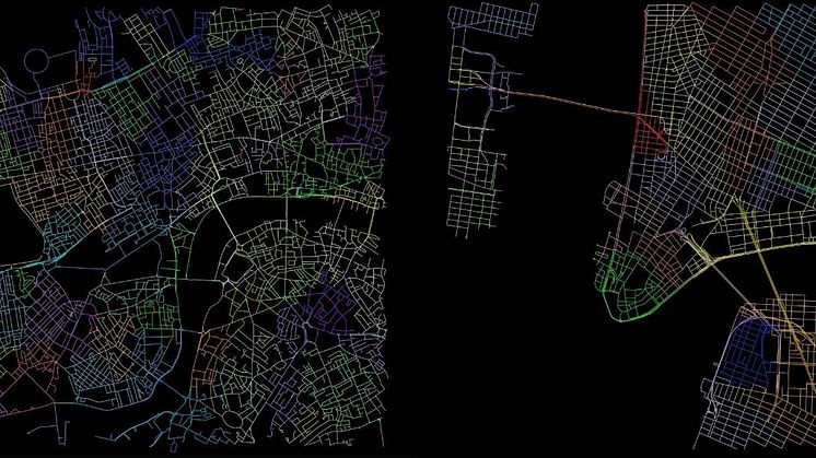 Map of London and New York City streets