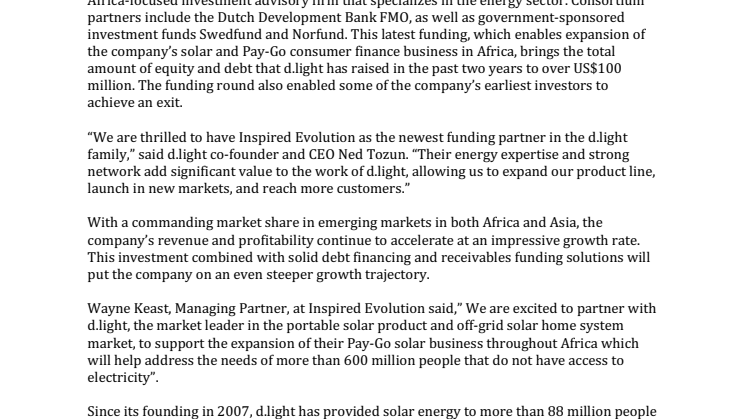 Swedfund finansierar solenergiföretag i Afrika 
