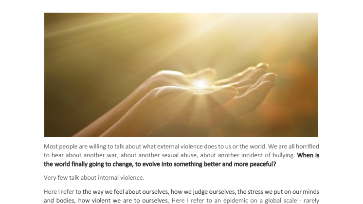 Non-Violence Blog #2 - Why Nonviolence is all about Inner Evolution 