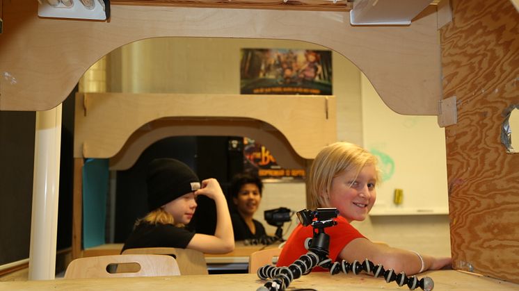 Elever från Erlaskolan Östra animerar på Cnema i Norrköping