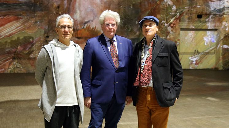 Massimiliano Siccardi, Prof. Markus Löffler und Gianfranco Iannuzzi (v.l.) im Kunstkraftwerk Leipzig - Foto Andreas Schmidt