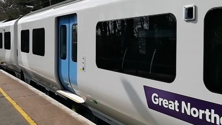 New Class 717 Moorgate train arriving at Hertford North on launch day 25.03.19