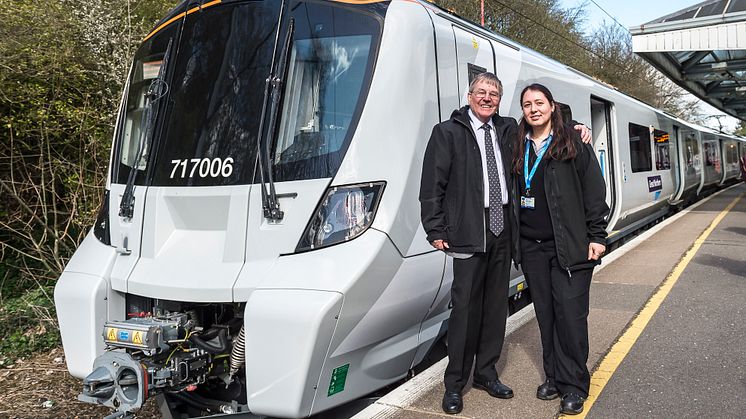 Old and new: Retired driver Ian Twells and modern day driver Zornitsa Tsankova at the launch of the new Moorgate train