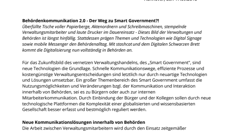 Behördenkommunikation 2.0 - Der Weg zu Smart Government?!