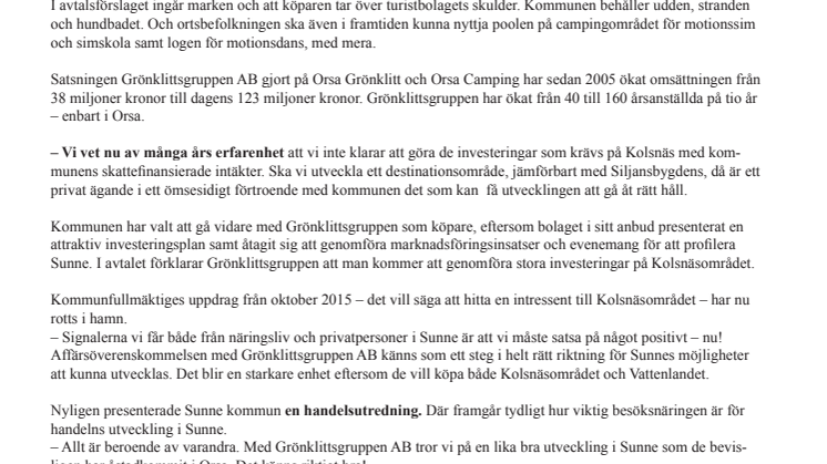 ”Nu vänder vi trenden i besöksnäringen i Sunne”