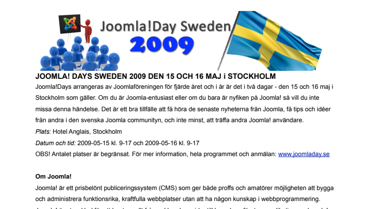 NOMINERA  BÄSTA JOOMLA SAJT OCH BÄSTA JOOMLAIT (DEN SOM BIDRAGIT MEST TILL JOOMLA COMMUNITYN) TILL SVENSKA JOOMLA!PRISET 
