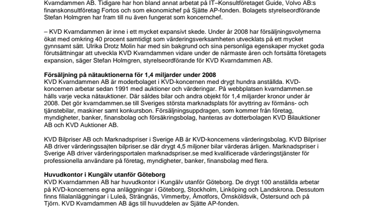 Ulrika Drotz-Molin ny vd på KVD Kvarndammen AB