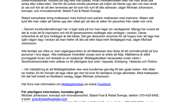Matkassen gör entré på Statoil i Uppsala