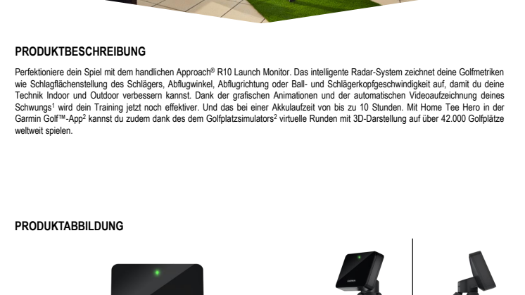Datenblatt Garmin Approach R10