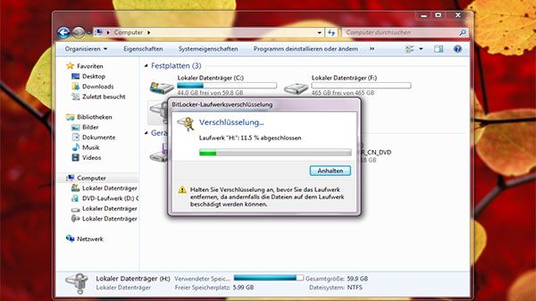wiederherstellung der bitlocker laufwerkverschluesselung