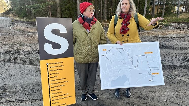 Kollektivtrafiknämndens ordförande Elisabeth Björk (V) och teknik- och fastighetsnämndens ordförande Monika Bubholz (MP) berättade om den nya etappen under en pressträff på tisdagen.