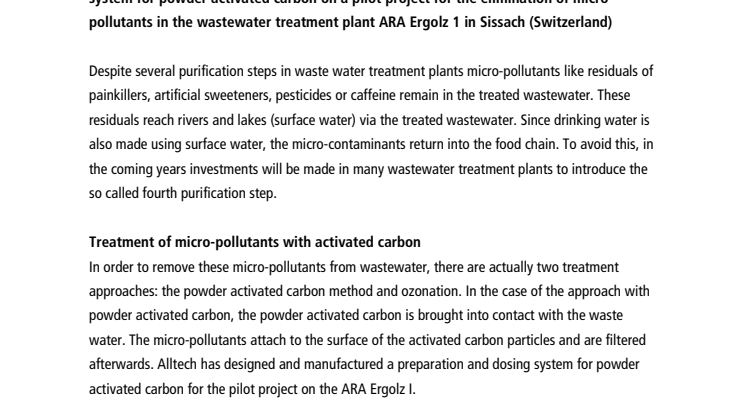 ALLTECH Press release Eliminate micropollutans 23.09.14
