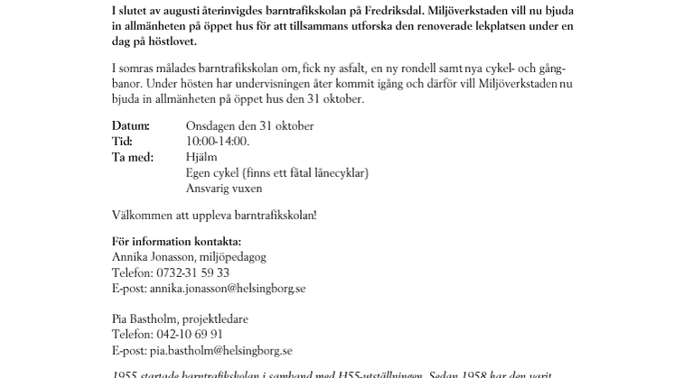Öppet hus på Barntrafikskolan