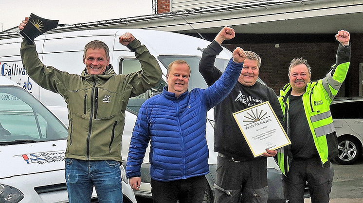 De fyra delägarna i Gällivare Måleri AB, Peter Nilsson, Jonny Linder, Peter Eriksson och Ronny Blombacke. Foto: Sara Sundvall, Företagarna Gällivare