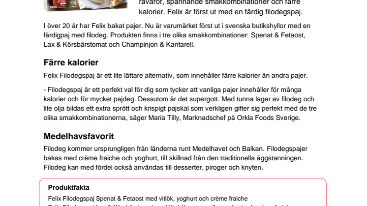 ​​Felix först ut med filodegspaj