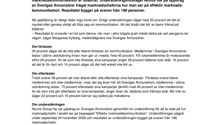 Tiden räcker inte till för marknadschefen