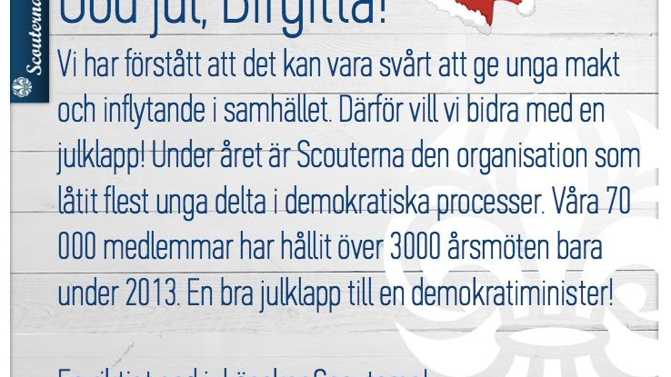 Sveriges regering får julklappar av Scouterna