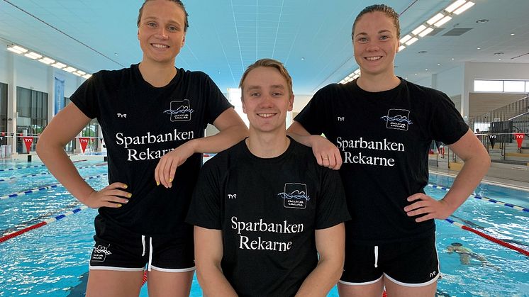 Anna Eriksson, Lisa Eriksson och Karl Lindoff från Eskilstuna Simklubb