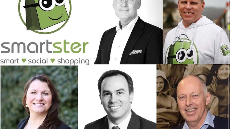 Smartsters styrelse med den nyligen invalda ledamoten Tommy Svensson tillsammans med Andreas Swahn, även grundare och tillika VD, Klementina Österberg, styrelsens ordförande, Karl Xavier och Sören Andreasson.