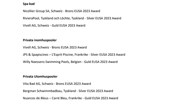 Vinnarna EUSA Awards 2023