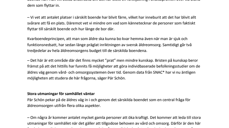 Forskning om äldres boende viktigt ur ett planeringsperspektiv