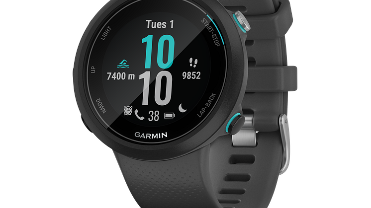 Uudessa Garmin Swim™ 2 GPS-uintiälykellossa on  rannesykeanturi, joka mittaa sykettä veden alla 