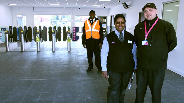 Station assistant Rachel James and revenue control officer Mike Tyler in the new concourse