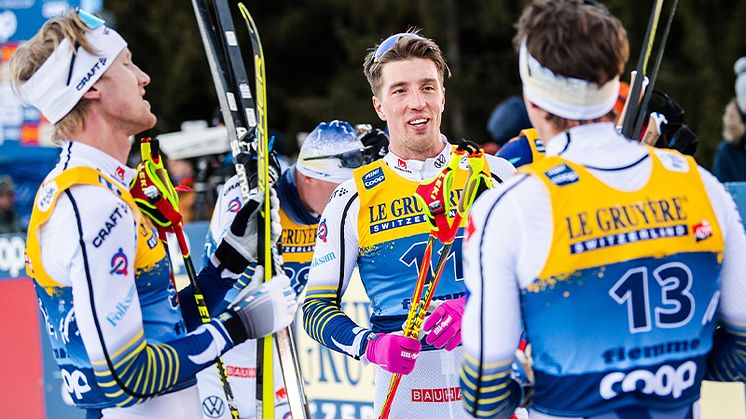 Från förra årets upplaga av Tour de Ski när herrarna just nått toppen av Alpe Cermis.