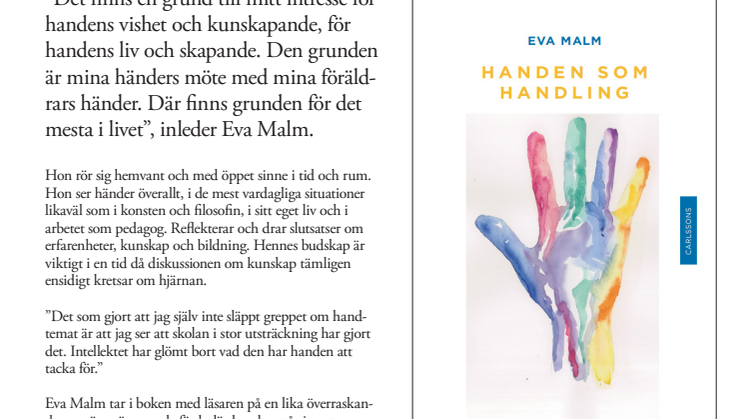 Ny bok: Handen som handling. Om kultur och bildning  