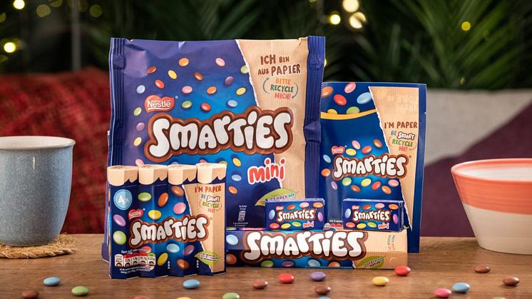 marties er det første globale konfekturemærke, der skifter til genbrugspapiremballage.