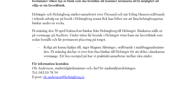 Helsingborgsbänkar på vernissage i Helsingör