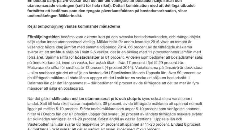 Rejäl tempohöjning på bostadsmarknaden – tydligast utanför storstäderna