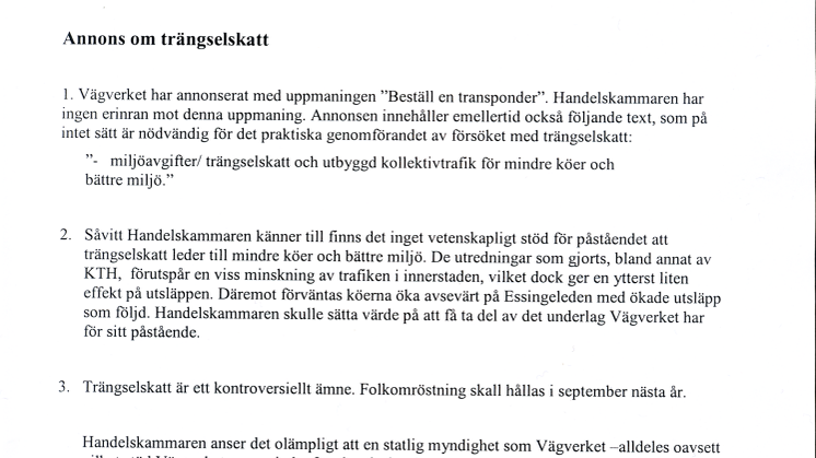Öppet brev till Vägverket: stoppa vilseledande annonsering!
