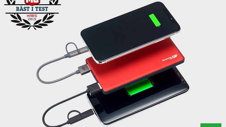 GP PowerBank Voyage 2.0 har vunnit pris för bästa powerbank i ett stort test utfört av M3.