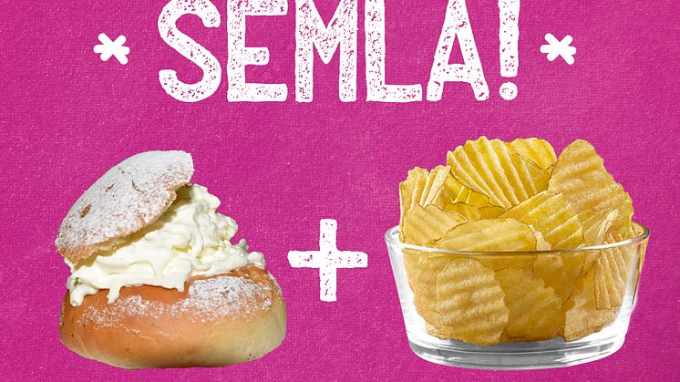 Estrella har tagit fram ett litet antal påsar chips med smak av semla, 2020.