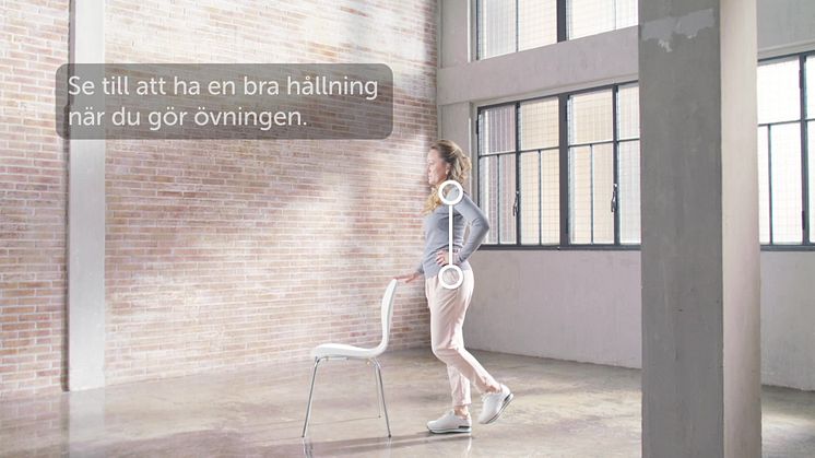 Stående benböj- mot knäartros