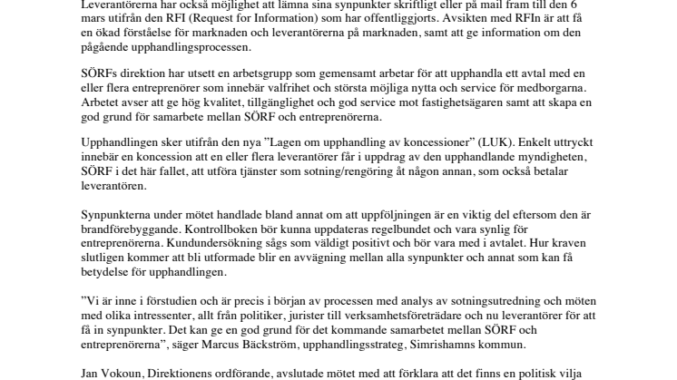 SÖRF träffar skorstensfejarmästare