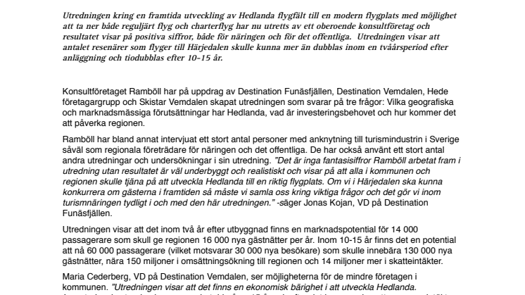 Nya vingar för Hedlanda flygplats?