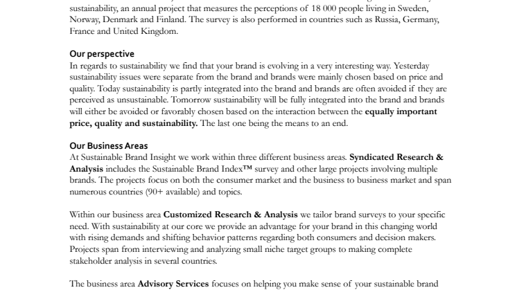 About Sustainable Brand Insight