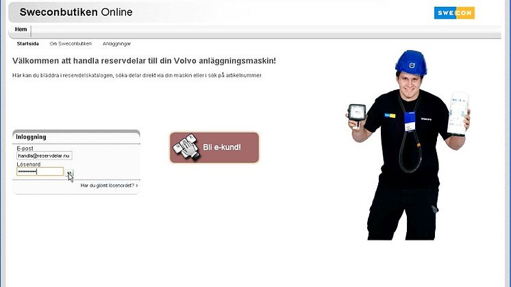 Kom igång med Sweconbutiken Online - Volvo reservdelar på nätet!