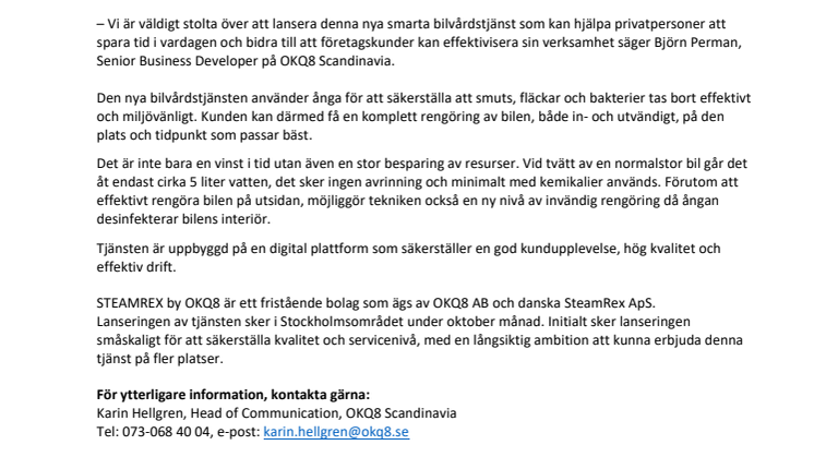 STEAMREX by OKQ8 – nästa generations biltvätt