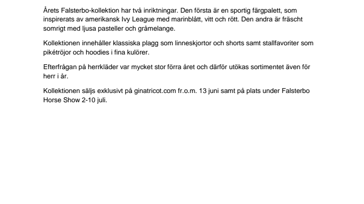 ​ÄNTLIGEN! FALSTERBO HORSE SHOW COLLECTION 2016