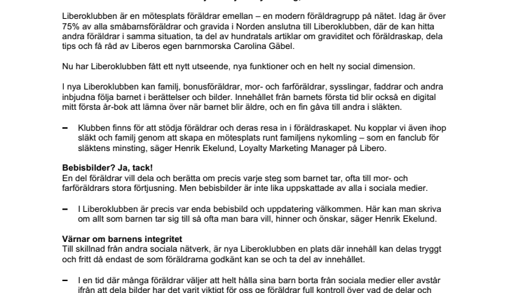 Nya Liberoklubben – en mötesplats för föräldrar och familjer