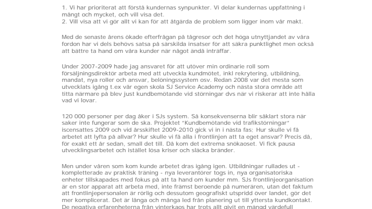 SJ och Kunderna - så förbättrar SJ kundarbetet